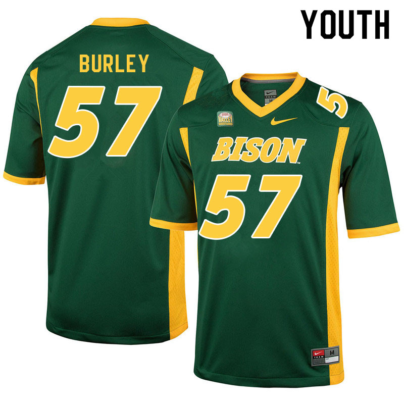 Youth #57 Allante Burley North Dakota State Bison College Football Jerseys Sale-Green - Click Image to Close